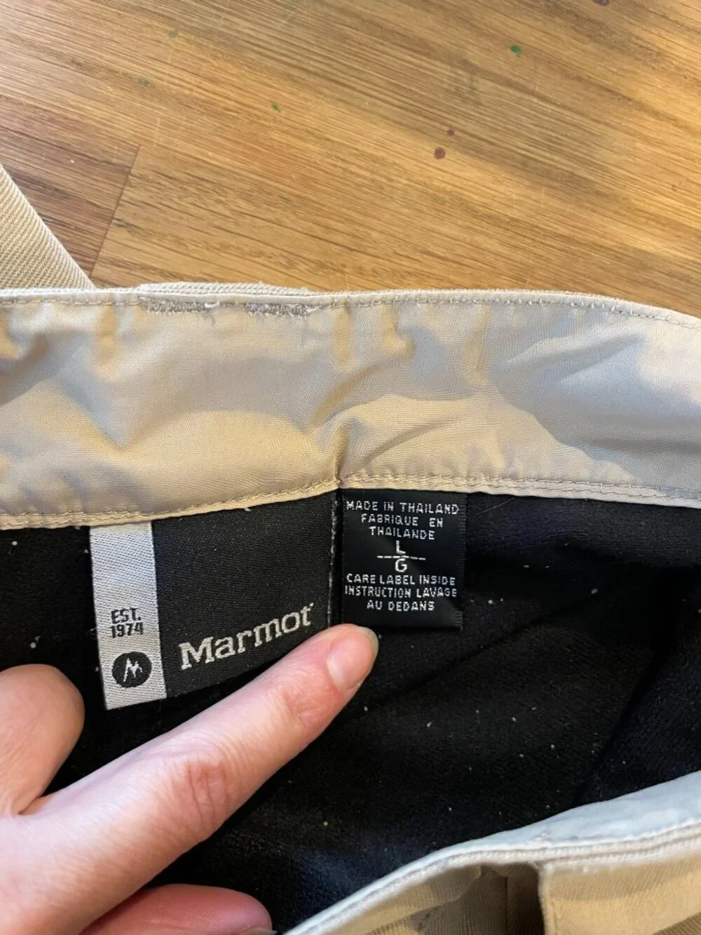 Marmot Rosco Men's Large Ski Pants Khaki Tan Cargo Waterproof Snowboard L
